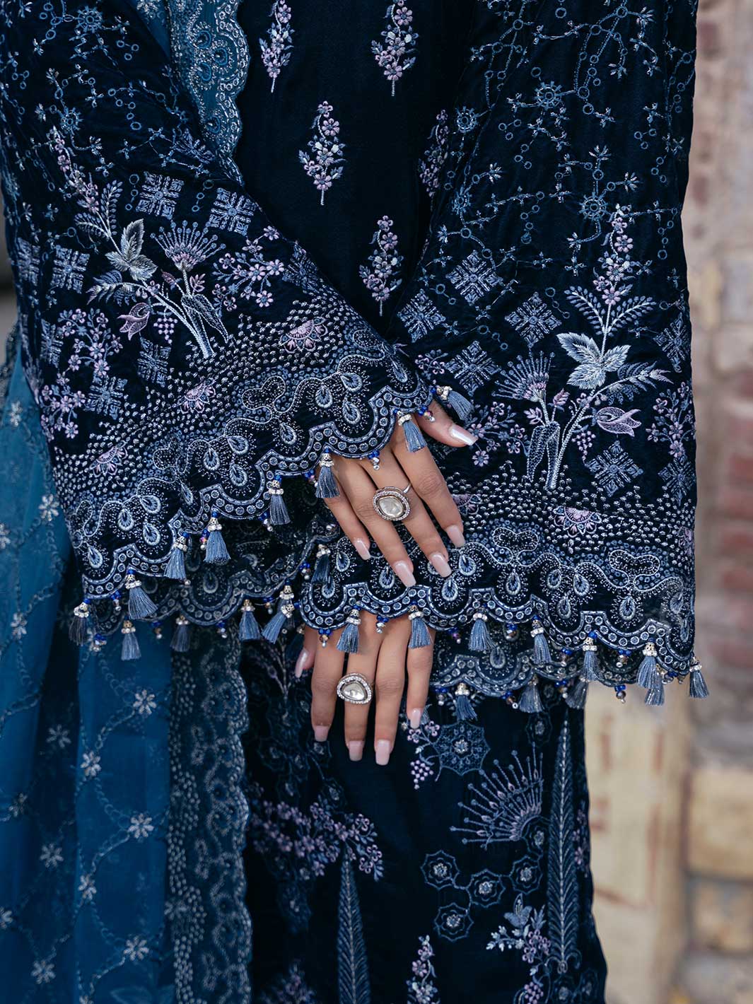 Siara By Flossie Unstitched 3 Piece Formals Velvet Collection'2025-V-105 - A