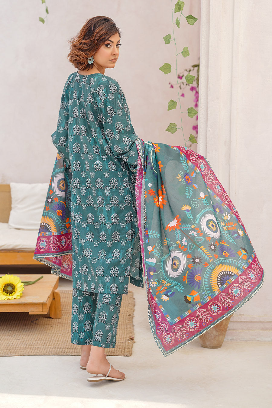 Waniya Stitched 3 Piece Digital Printed Lawn Summer Collection'2025-Rose