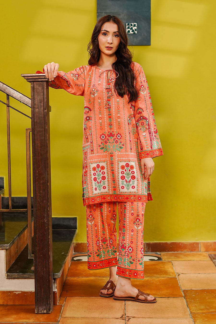 Waniya Stitched 2 Piece Summer Co Ords Lawn Collection'2025-Daydream Coral