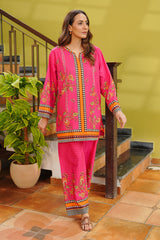 Waniya Stitched 2 Piece Summer Co Ords Lawn Collection'2025-Fuchsia Charm