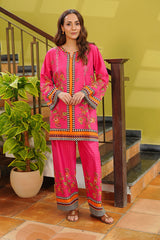 Waniya Stitched 2 Piece Summer Co Ords Lawn Collection'2025-Fuchsia Charm
