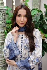 Waniya Stitched 3 Piece Summer Lawn Collection'2025-Blue Reverie
