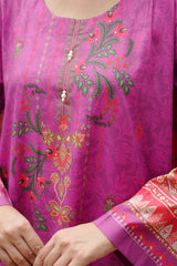 Waniya Stitched 3 Piece Summer Lawn Collection'2025-Magenta Flame