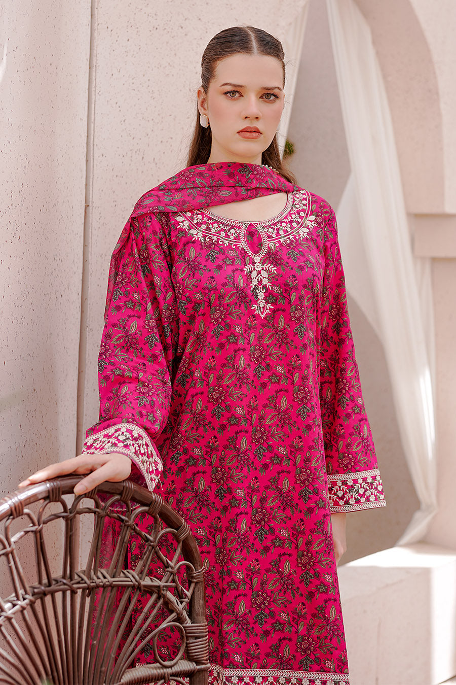 Waniya Stitched 3 Piece Embroidery Lawn Summer Collection'2025-Noorey