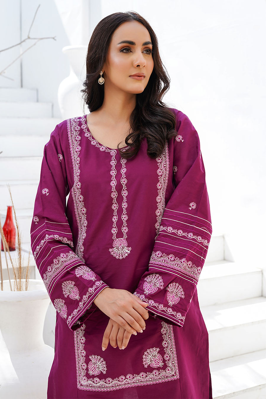 Waniya Stitched 2 Piece Solid Emb Lawn Collection'2025-ROHA