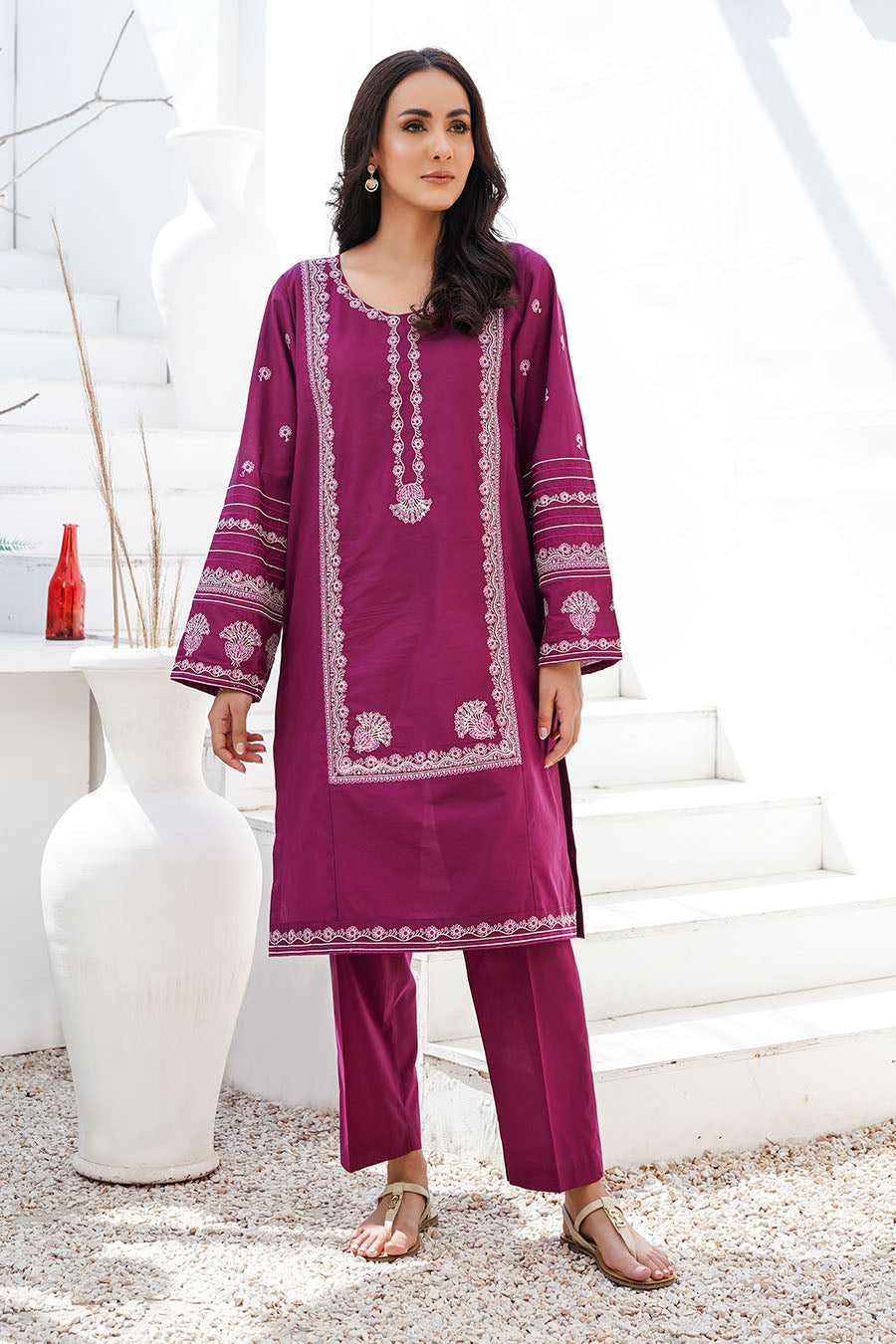 Waniya Stitched 2 Piece Solid Emb Lawn Collection'2025-ROHA