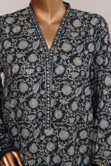 Bin Saeed Stitched 3 Piece Luxury Lawn With Bellbottom Suit-WC-2863- N.BLUE