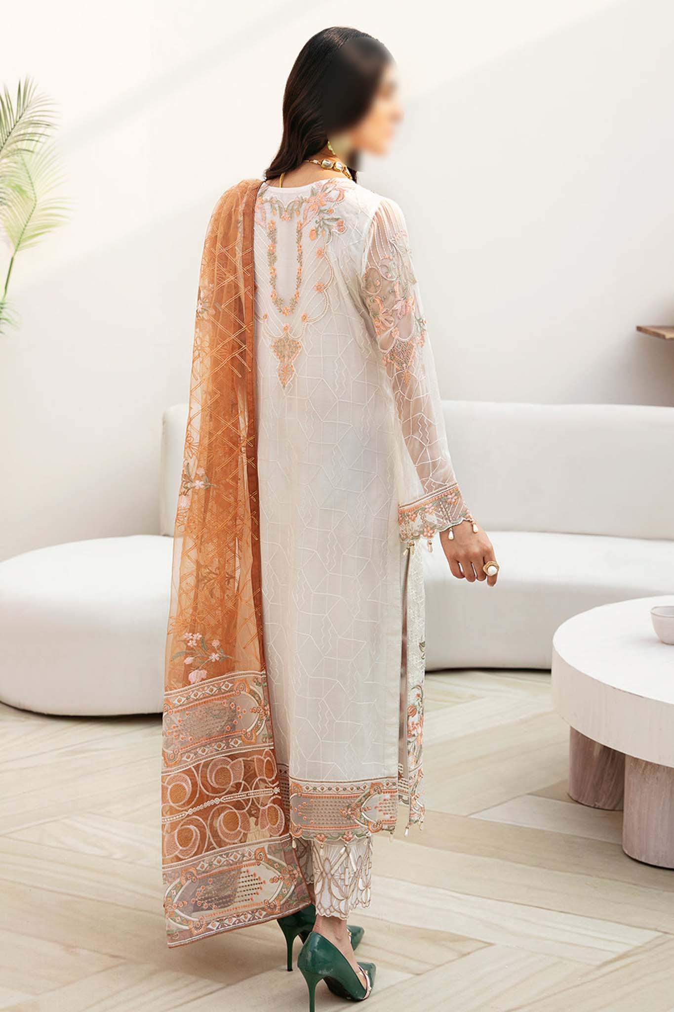 Chevron by Ramsha Unstitched 3 Piece Chiffon Vol-08 Collection'2024-A-808