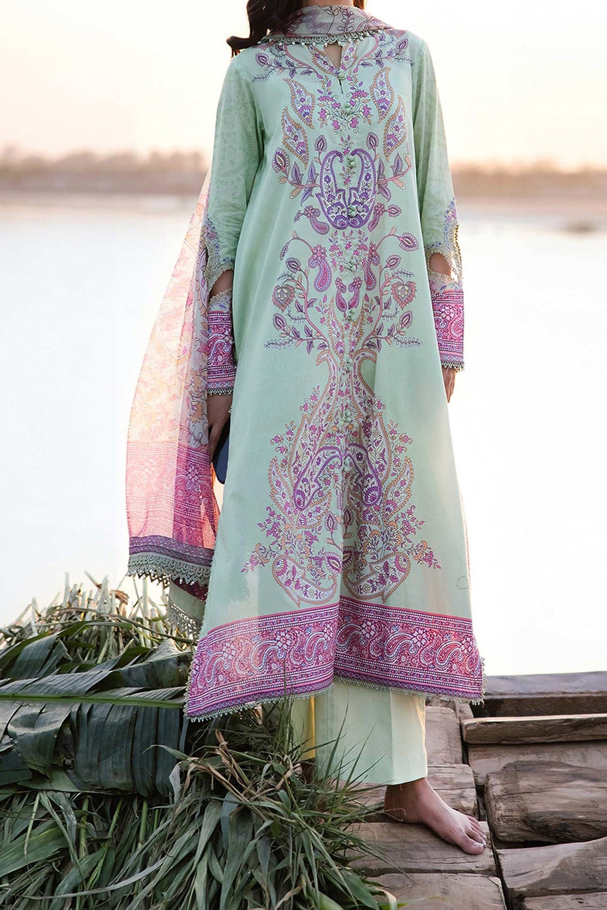 M Basics By Maria B Unstitched 3 Piece Emb Lawn Eid 2 Collection'2024-D-10-A