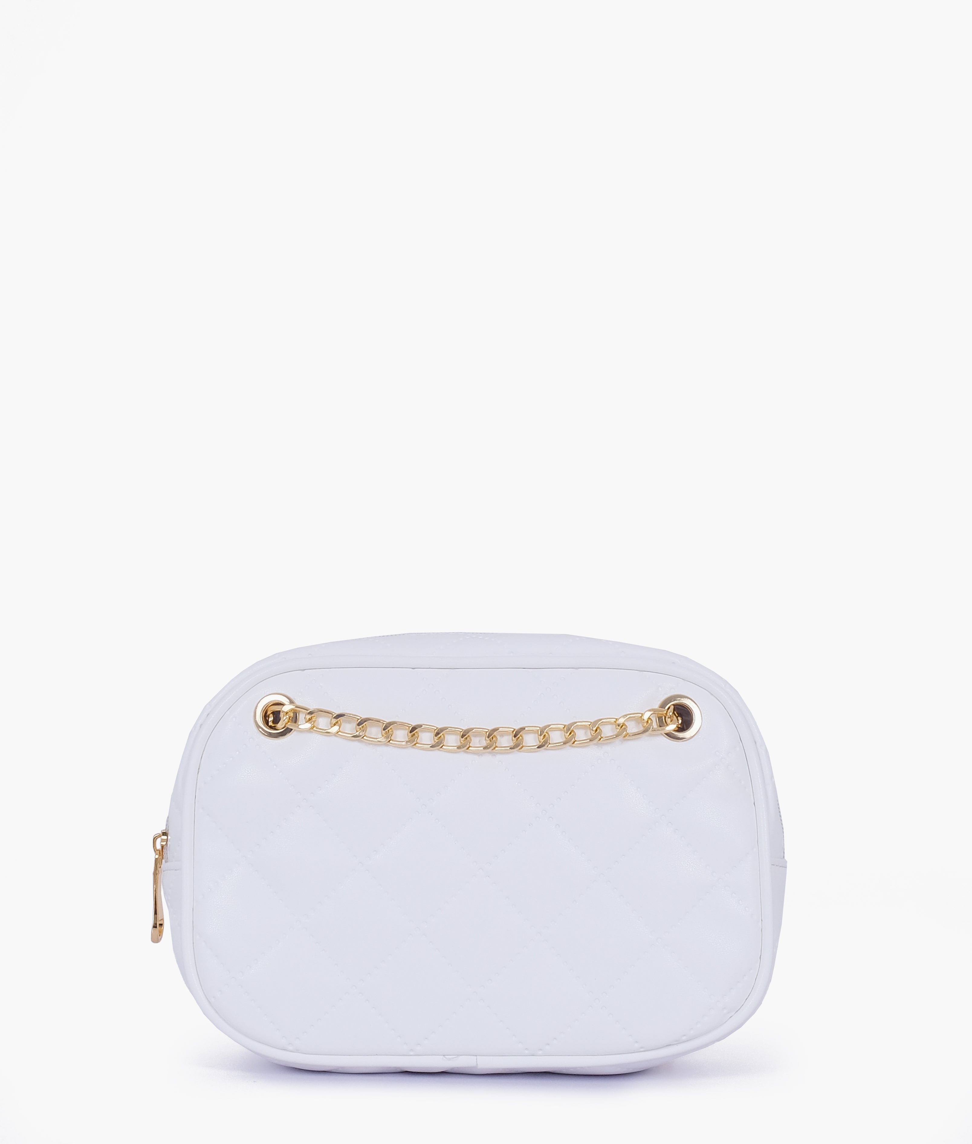RTW Creation - White quilted rectangle cross-body bag