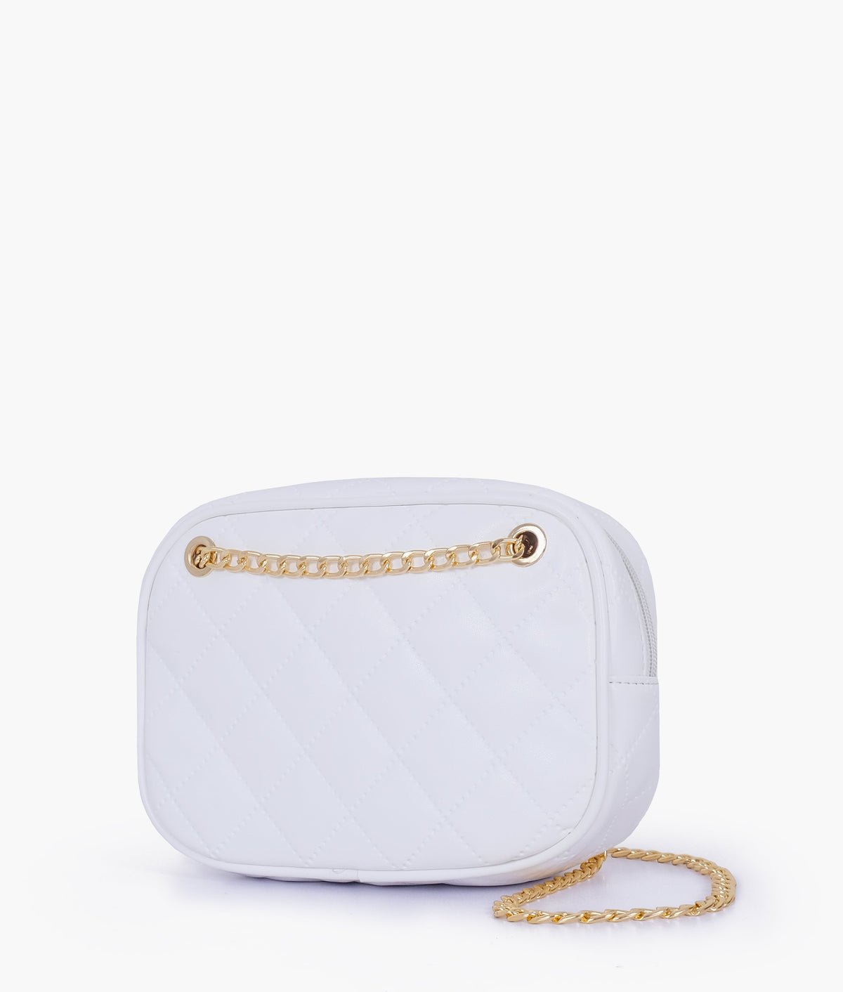 RTW Creation - White quilted rectangle cross-body bag