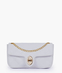RTW Creation - White quilted small shoulder bag with chain