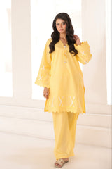 Abeera Stitched Co Ords Cotton Solid Edit-Butter Bloom-Se-06