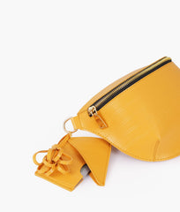 RTW Creation - Yellow crocodile belt bag