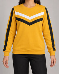 Yellow Stripe Sweatshirt — front detail