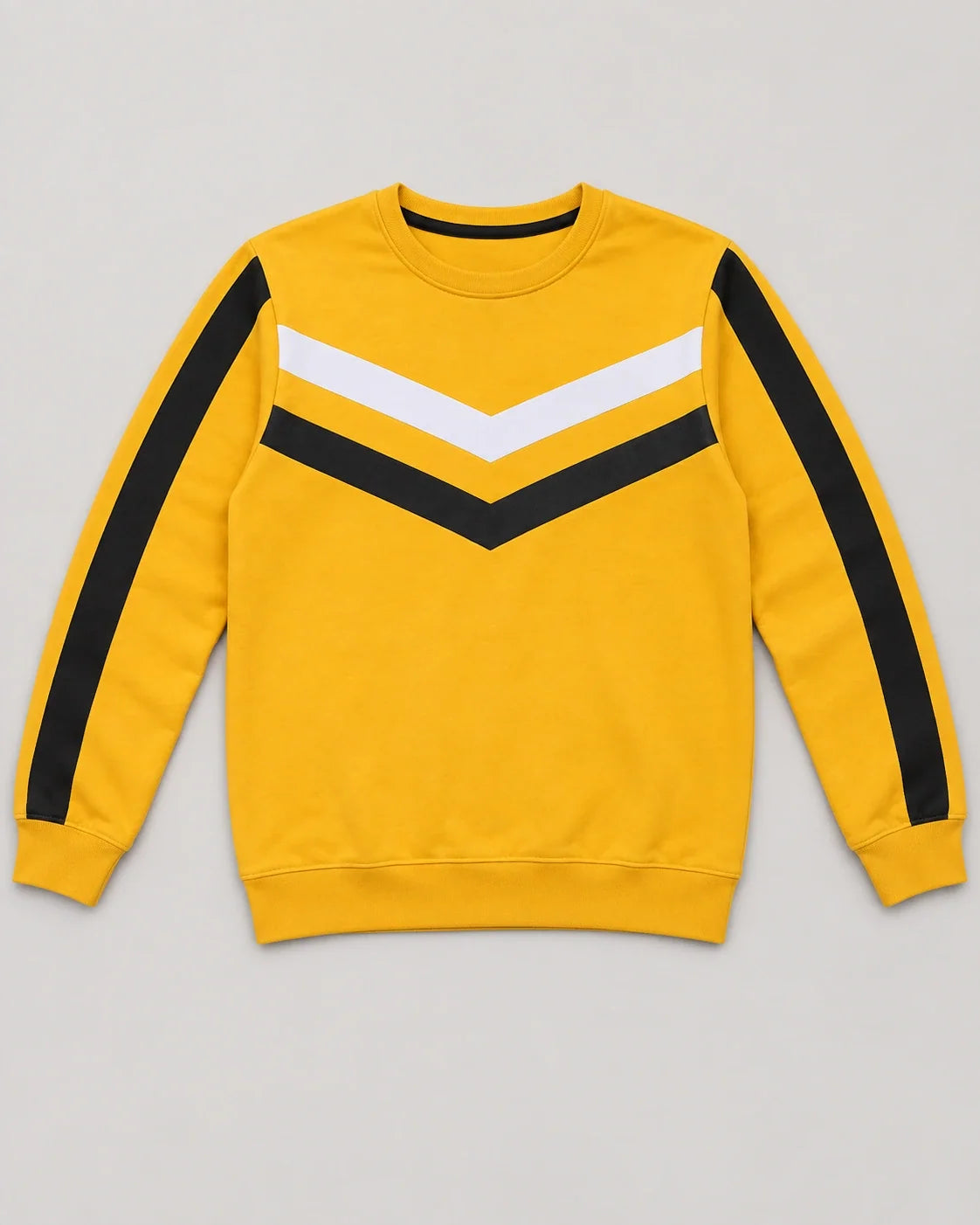 Yellow Stripe Sweatshirt — flat lay