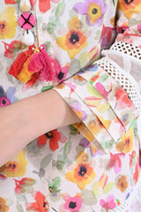 Urban Cut Girls Cotton Poplin Printed 2 Pcs Floral Candy-Multi