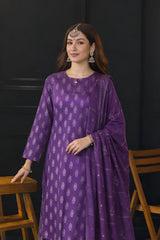 Ayla Studio Stitched 3 Piece Luxe Eid Jacquard Festive Lawn Suit-Zafaran Baft