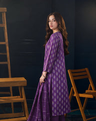 Ayla Studio Stitched 3 Piece Luxe Eid Jacquard Festive Lawn Suit-Zafaran Baft
