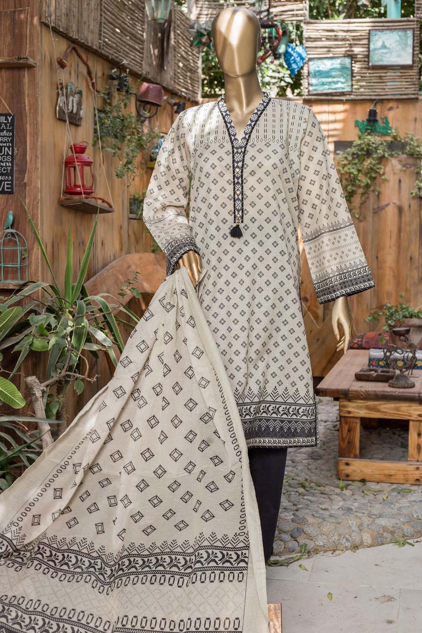 Bin Saeed Stitched 3 Piece Printed Lawn Collection'2022-F-0004-Skin