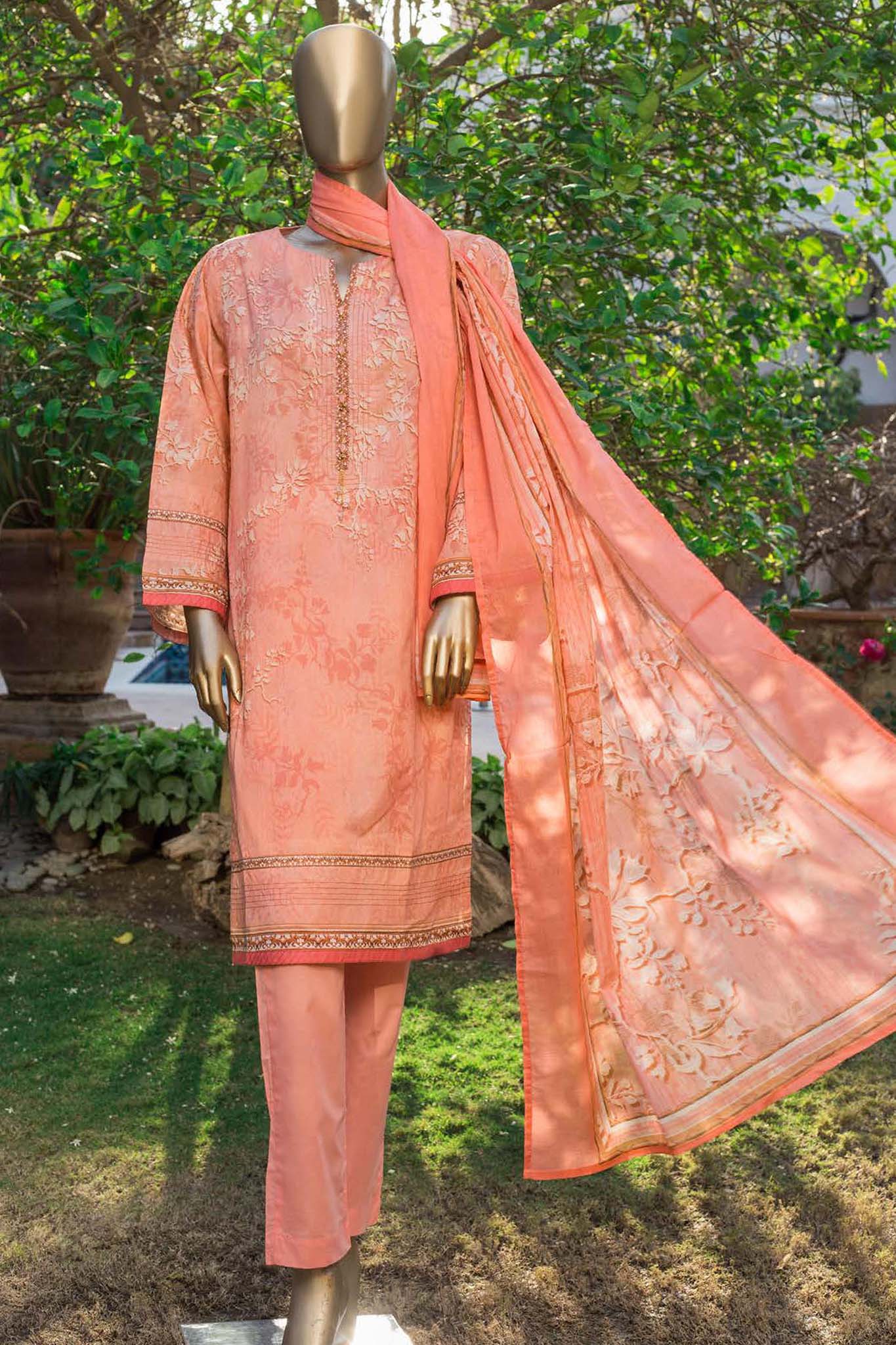 Bin Saeed Stitched 3 Piece Printed Lawn Collection'2022-F-0010-Pink