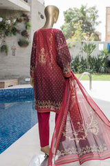 Bin Saeed Stitched 3 Piece Printed Lawn Collection'2022-F-0017-Maroon