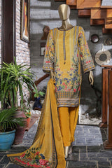 Bin Saeed Stitched 3 Piece Printed Lawn Collection'2022-F-0049-Yellow