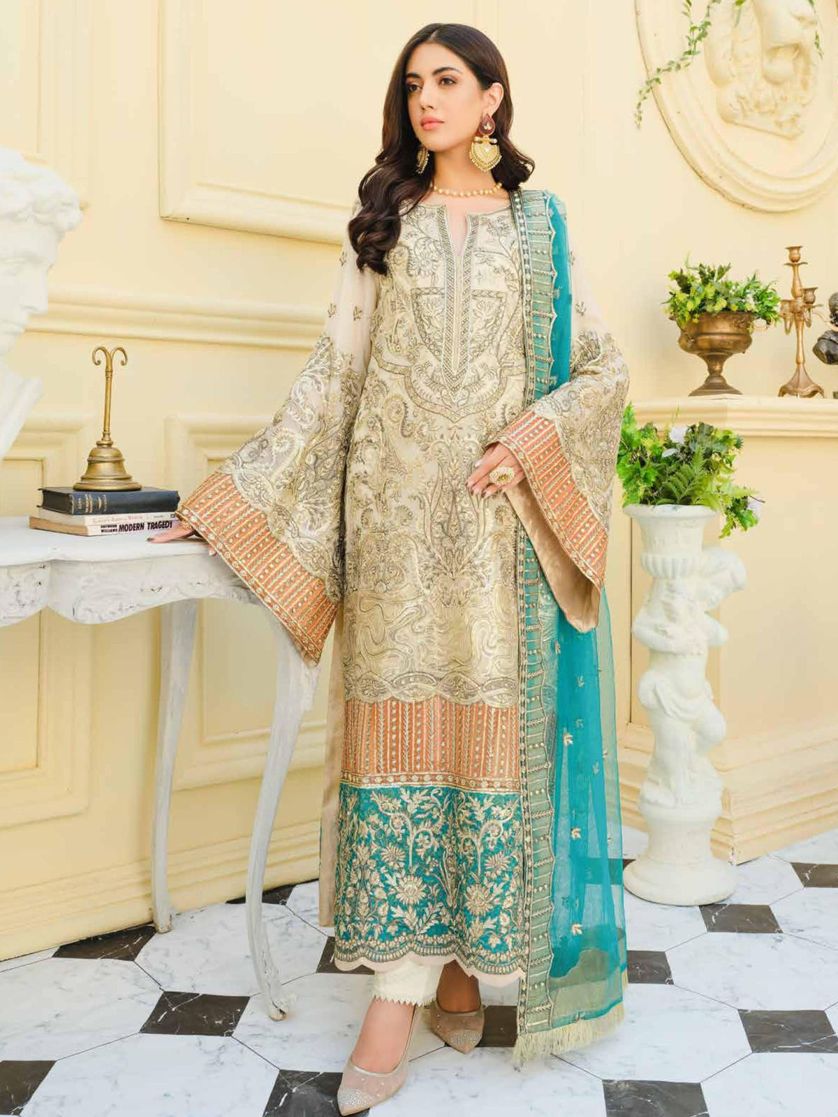 Maryum N Maria Unstitched 3 Piece Luxury Collection'2022-MFD-0069