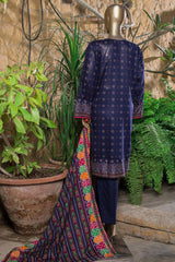 Bin Saeed Stitched 3 Piece Printed Lawn Collection'2022-F-0069-Blue