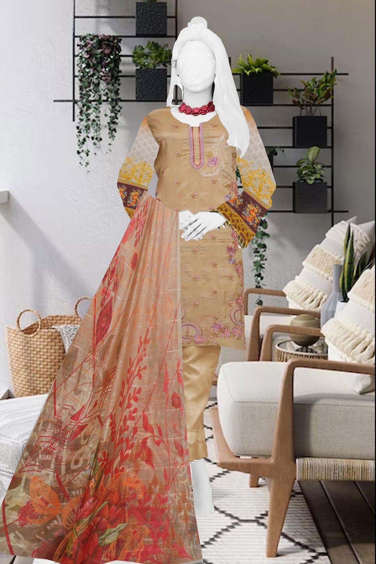 Arzoo by Javed Arts Unstitched 3 Piece Digital Printed Viscose Collection'2022-D-01