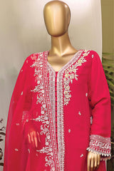 Bin Saeed Stitched 2 Piece Embroidered Chiffon Vol-07 Collection'2022-SPFC-008-Maroon