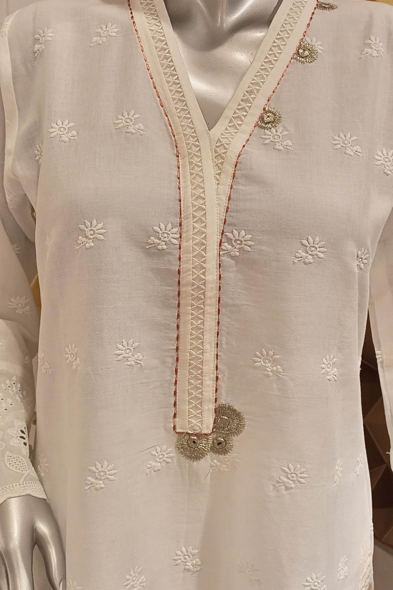 Amna Sohail by Tawakkal Chikankari Stitched Shirt Vol-03 Collection'2022-CS-01-Skin