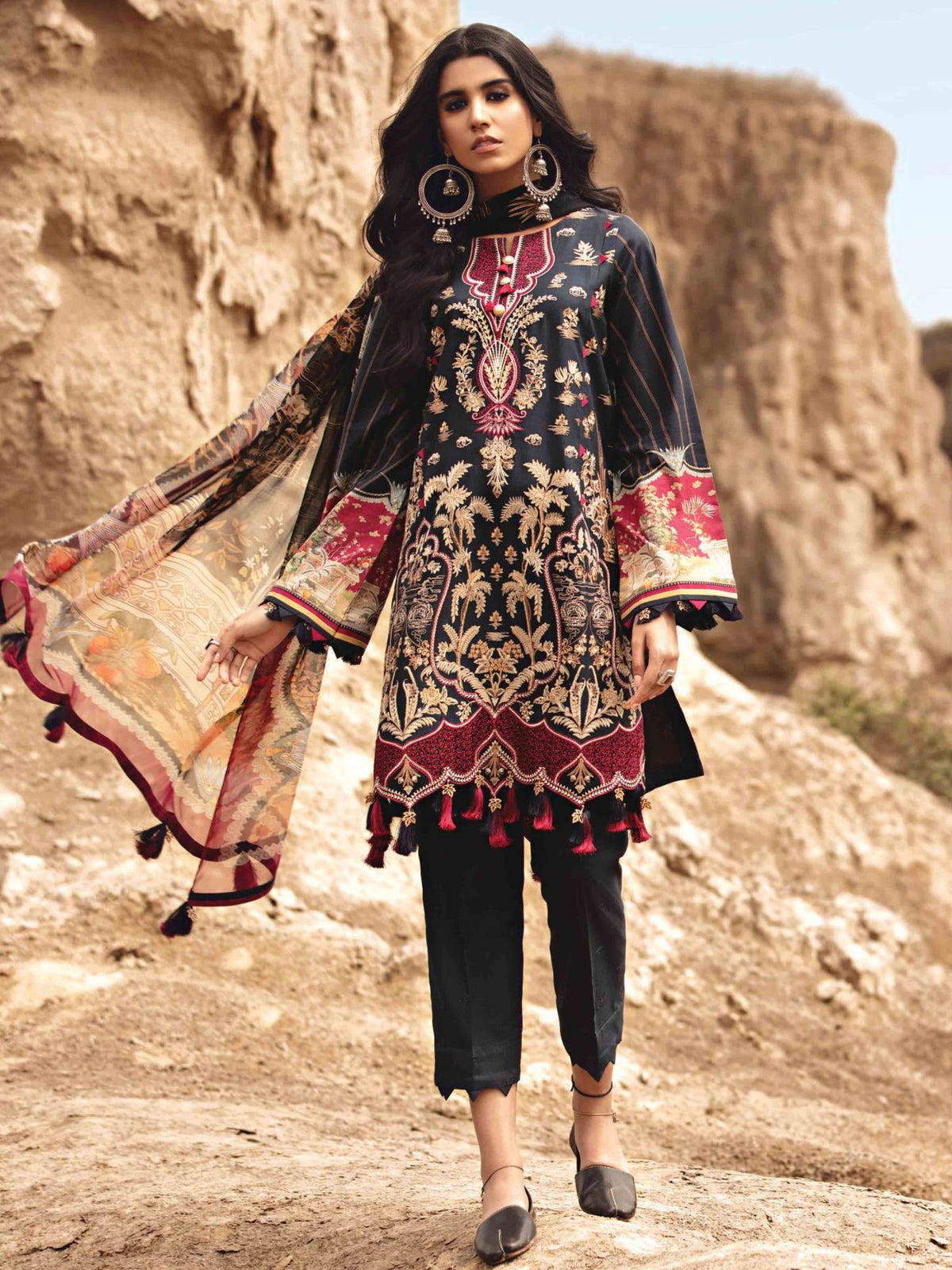 Karvaan by Jazmin Unstitched Embroidered 3 Piece Luxury Lawn Collection'2021-02-Kohl