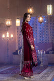 Flossie Unstitched 3 Piece Embroidered Velvet Winter Vol-02 Collection'2021-V-202-Rose Red