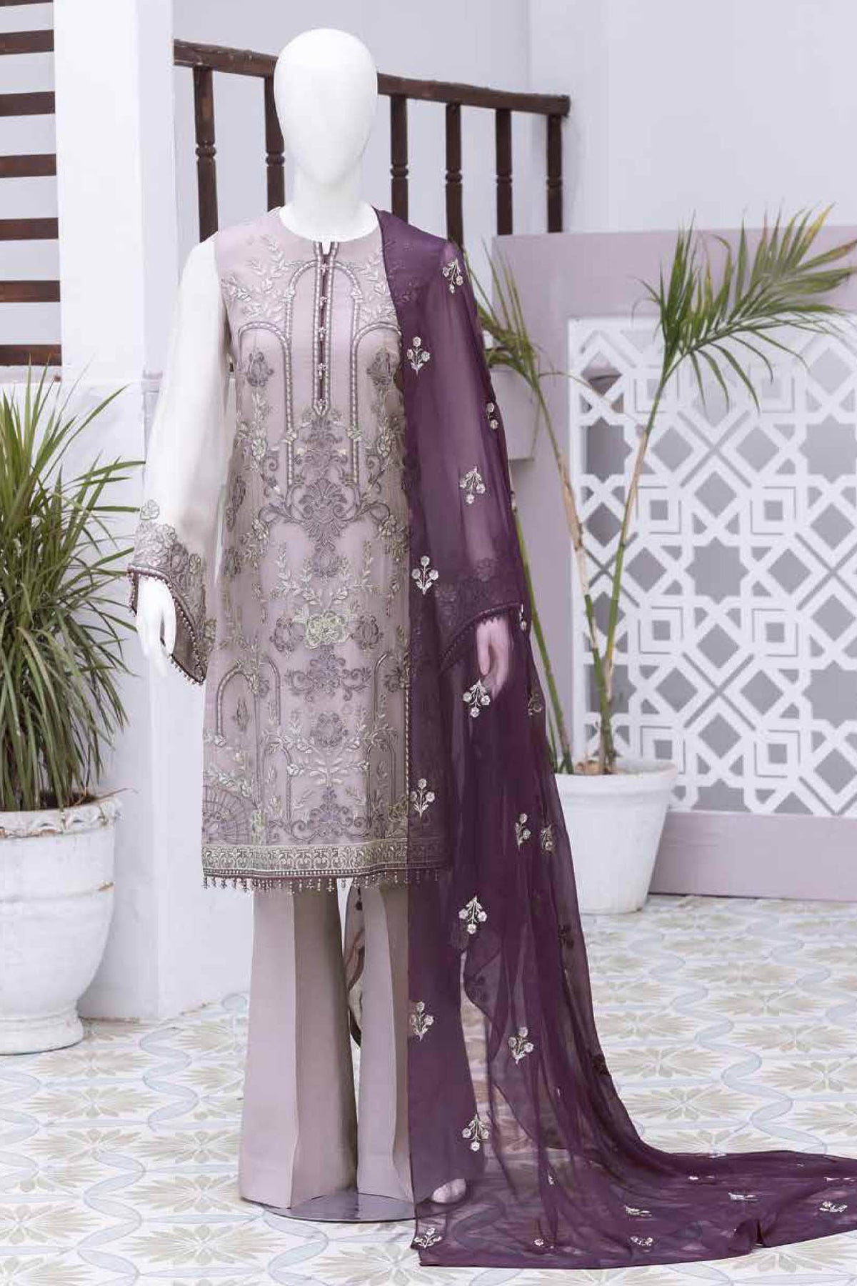 Nafeesah by Flossie Unstitched 3 Piece Embroidered Chiffon Vol-07 Collection'2022-NF-02