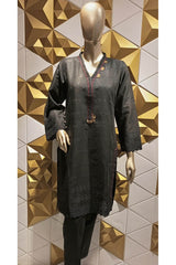 Amna Sohail by Tawakkal Chikankari Stitched Shirt Vol-03 Collection'2022-CS-02-Black
