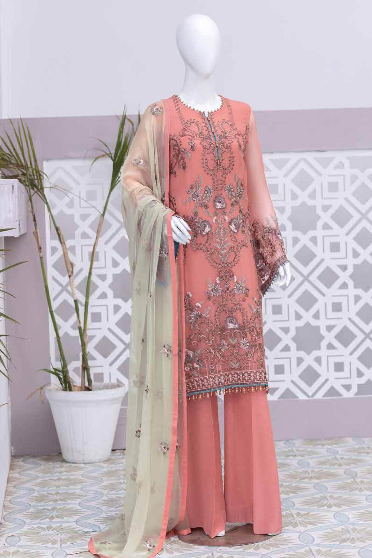Nafeesah by Flossie Unstitched 3 Piece Embroidered Chiffon Vol-07 Collection'2022-NF-03
