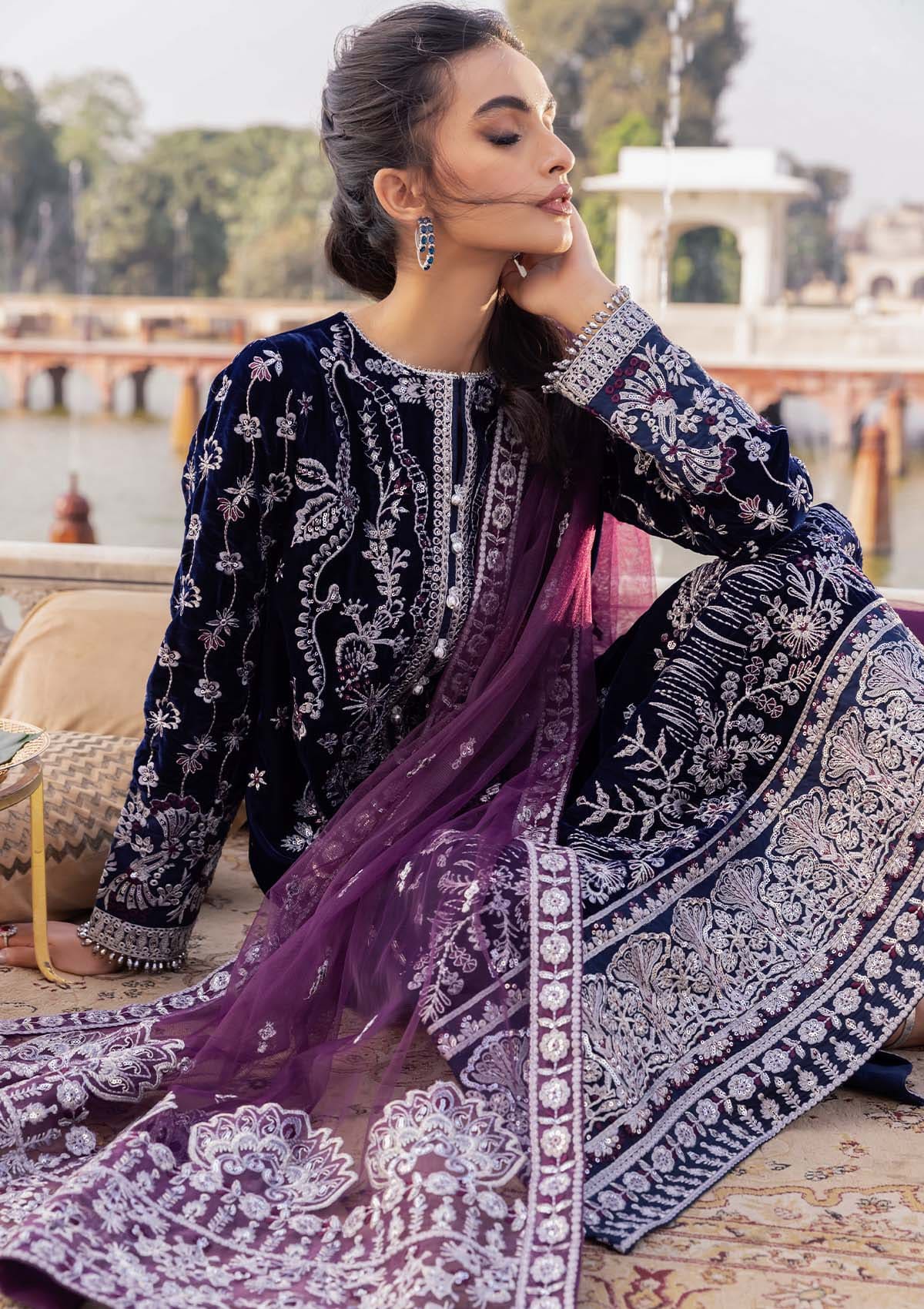 Baagh by Aik Atelier Unstitched 3 Piece Luxury Velvet Collection'2022-BV-03