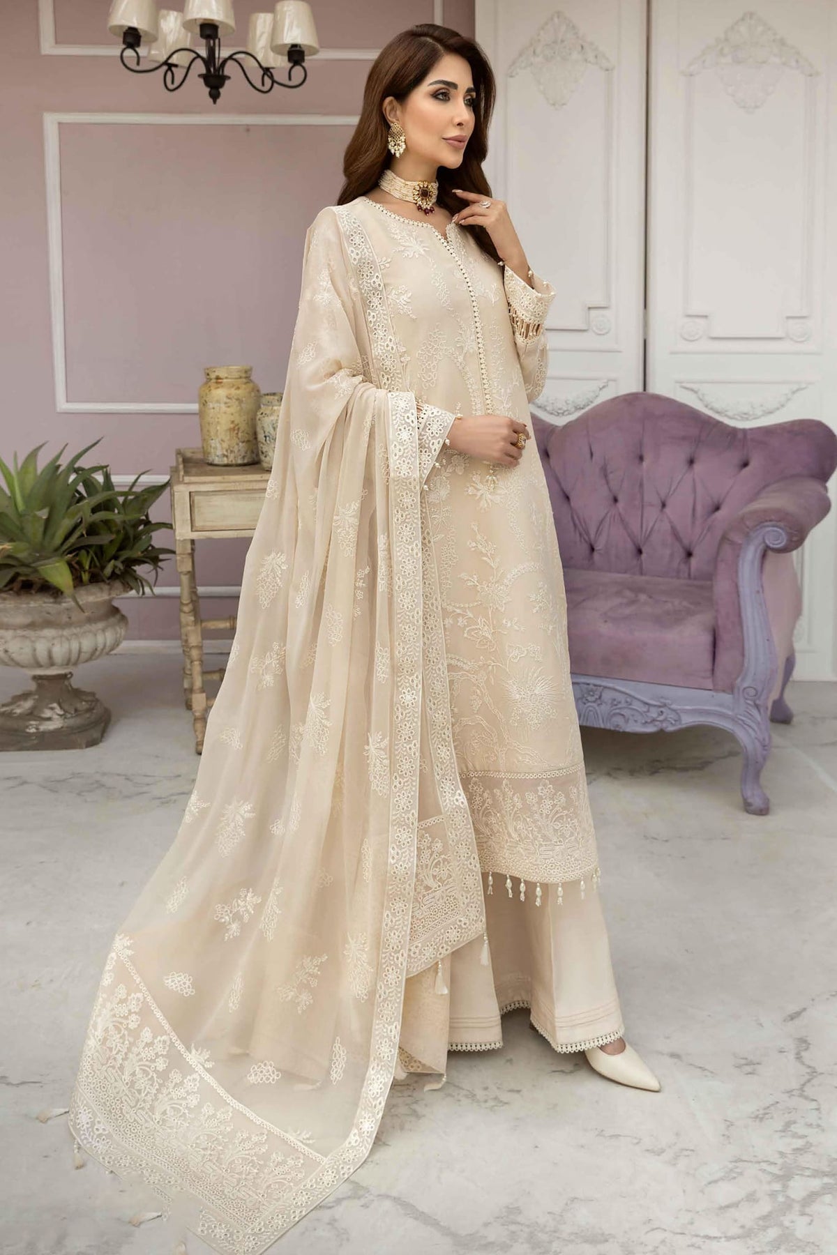 Dhaagay by Alizeh Unstitched 3 Piece Chiffon Vol-01 Collection'2023-03-Motiya