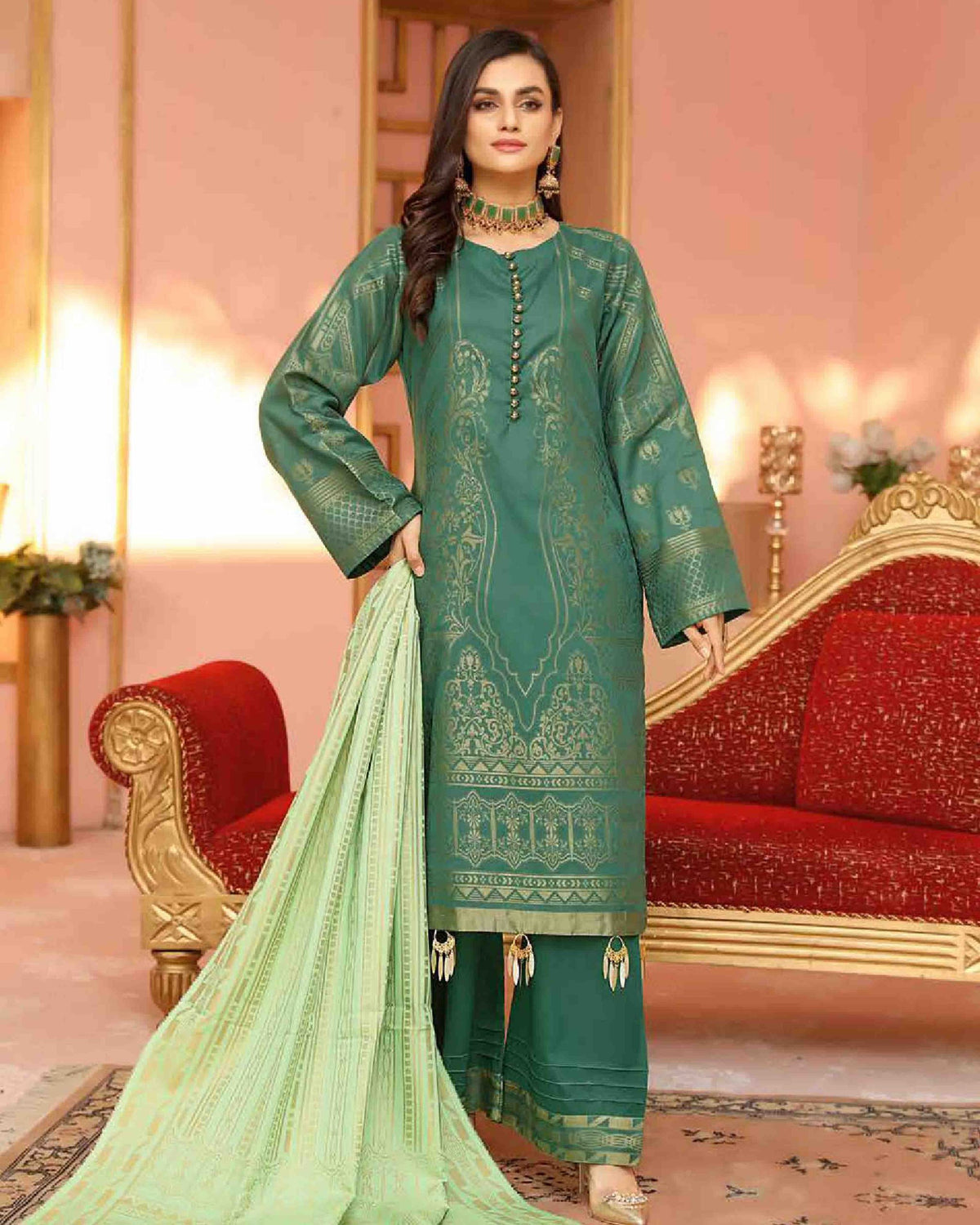 Shahnameh by Riaz Arts Unstitched Broshia Banarsi Collection'21-D-04