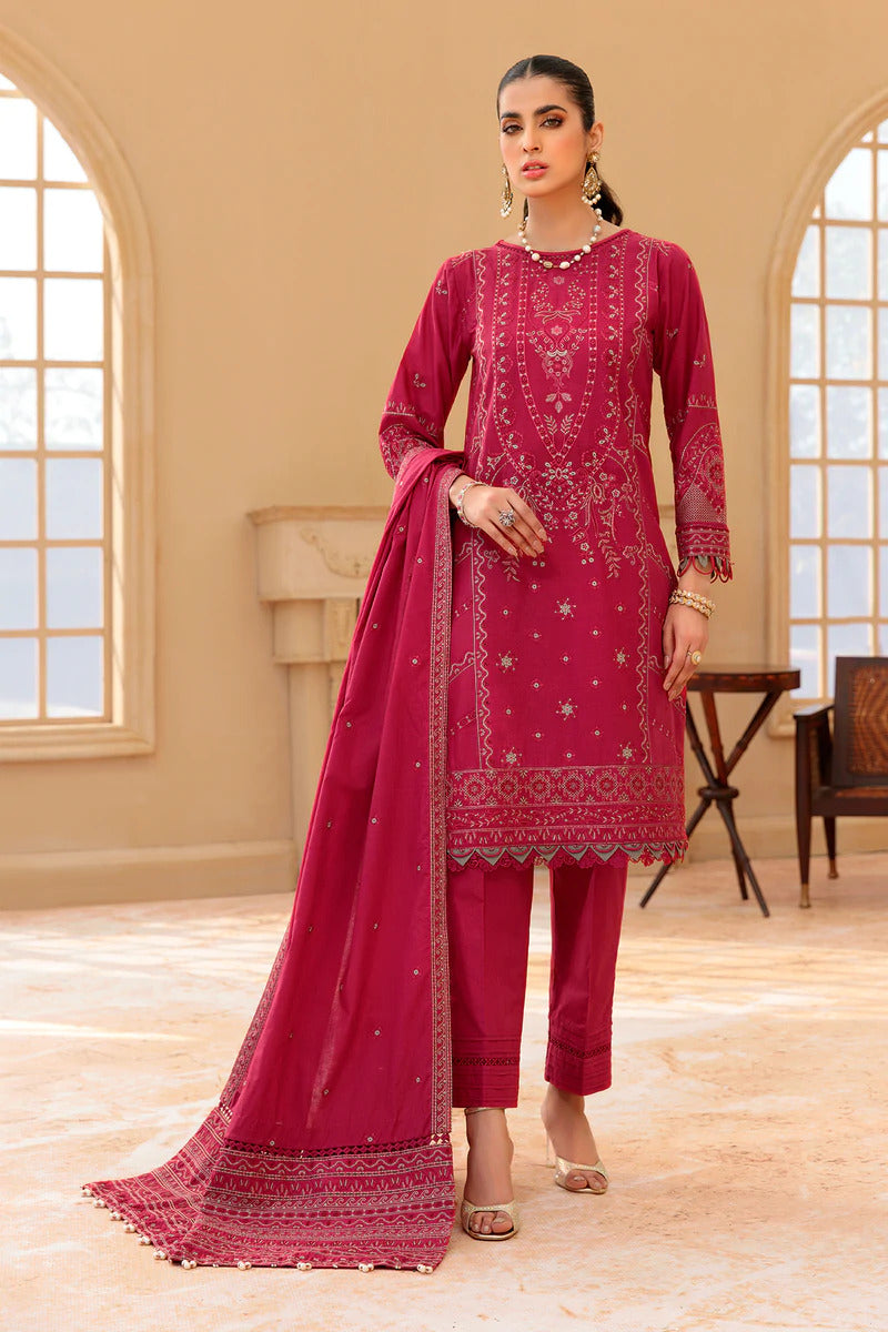 Farasha Unstitched 3 Piece Eid Festive Lawn Vol-01 Collection'2022-05-Pink Sorbet