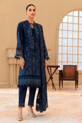 Farasha Unstitched 3 Piece Eid Festive Lawn Vol-01 Collection'2022-06-Midnight Blue