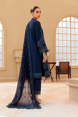 Farasha Unstitched 3 Piece Eid Festive Lawn Vol-01 Collection'2022-06-Midnight Blue