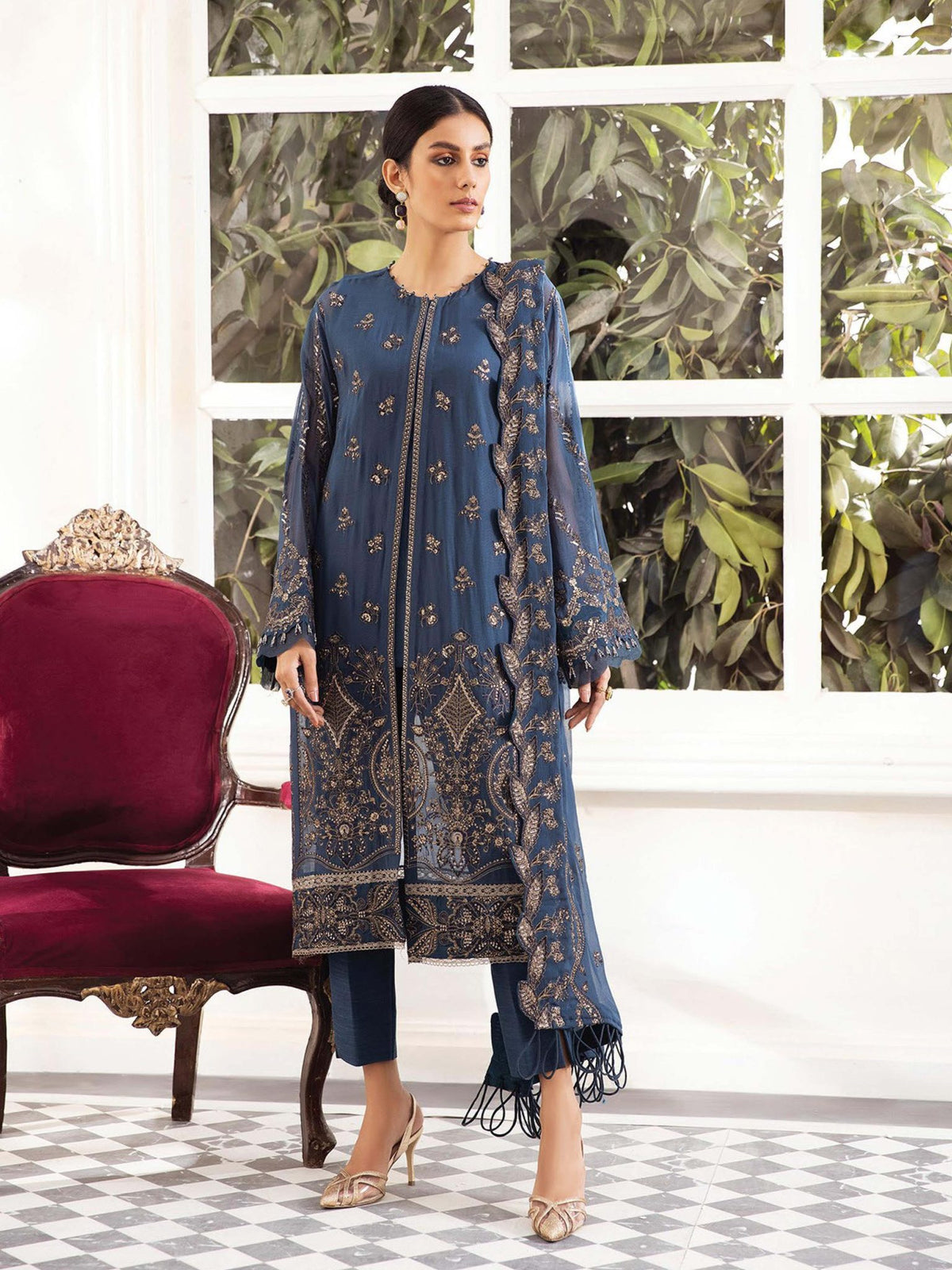 Pareesia by Xenia Unstitched 3 Piece Chiffon Collection'2022-06-Tiffany
