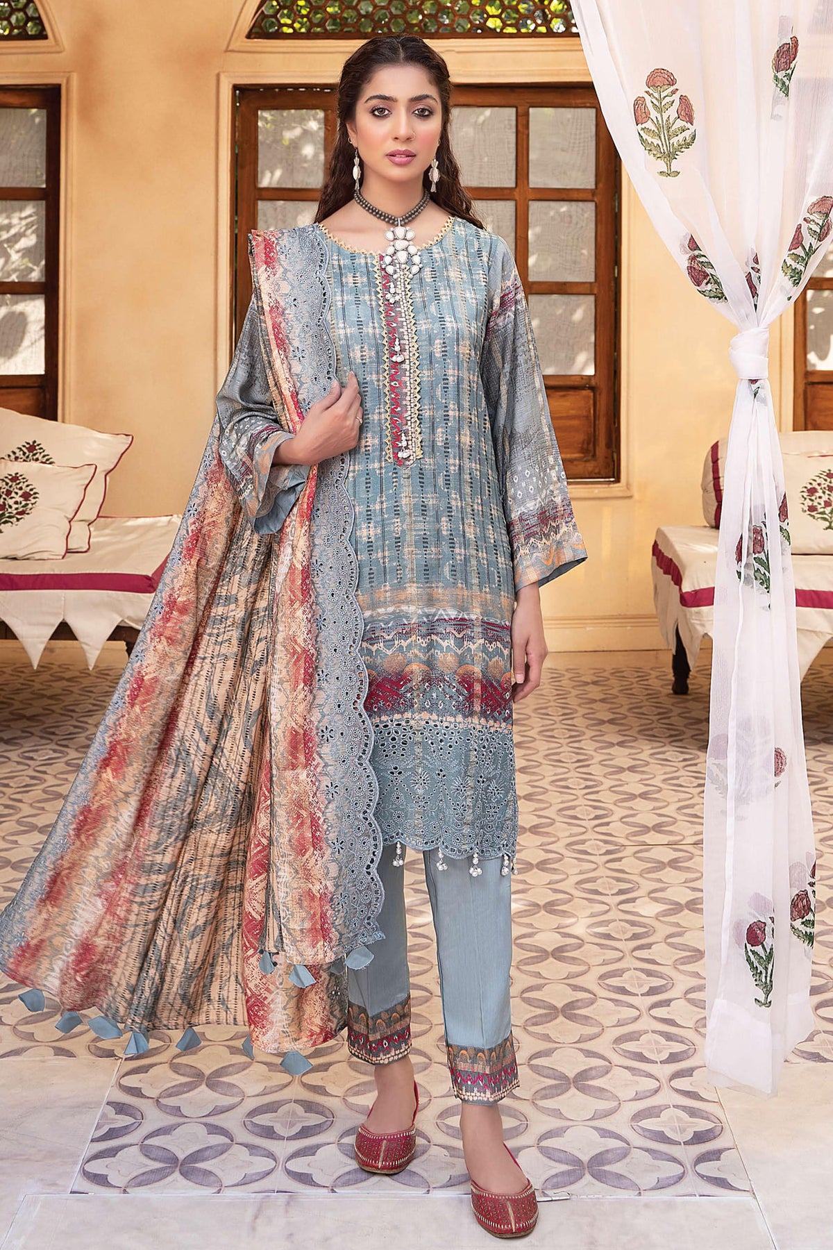 Mahee's by Riaz Arts Unstitched 3 Piece Emb Staple Slub Collection'2022-SS-07