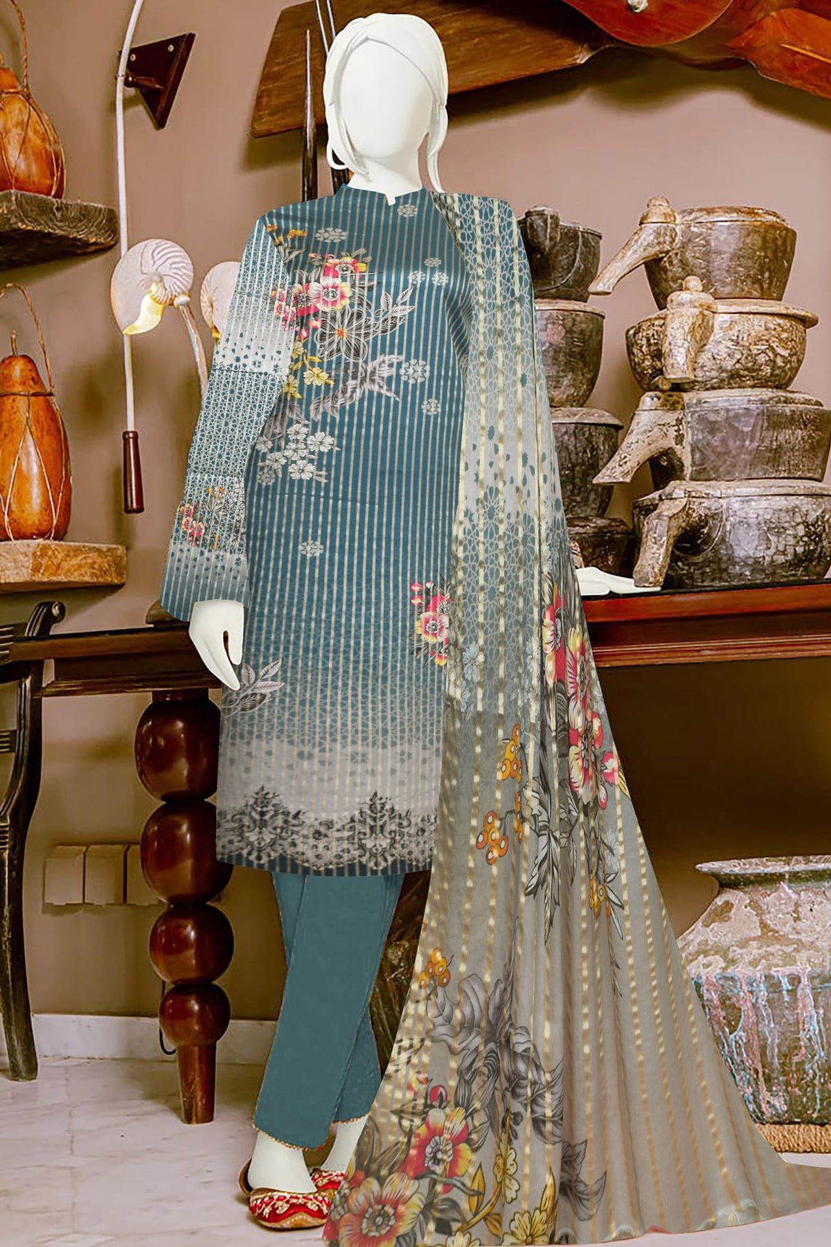 Meem Jeem by Javed Arts Unstitched 3 Piece Digital Lining Winter Collection'2022-MJ-07