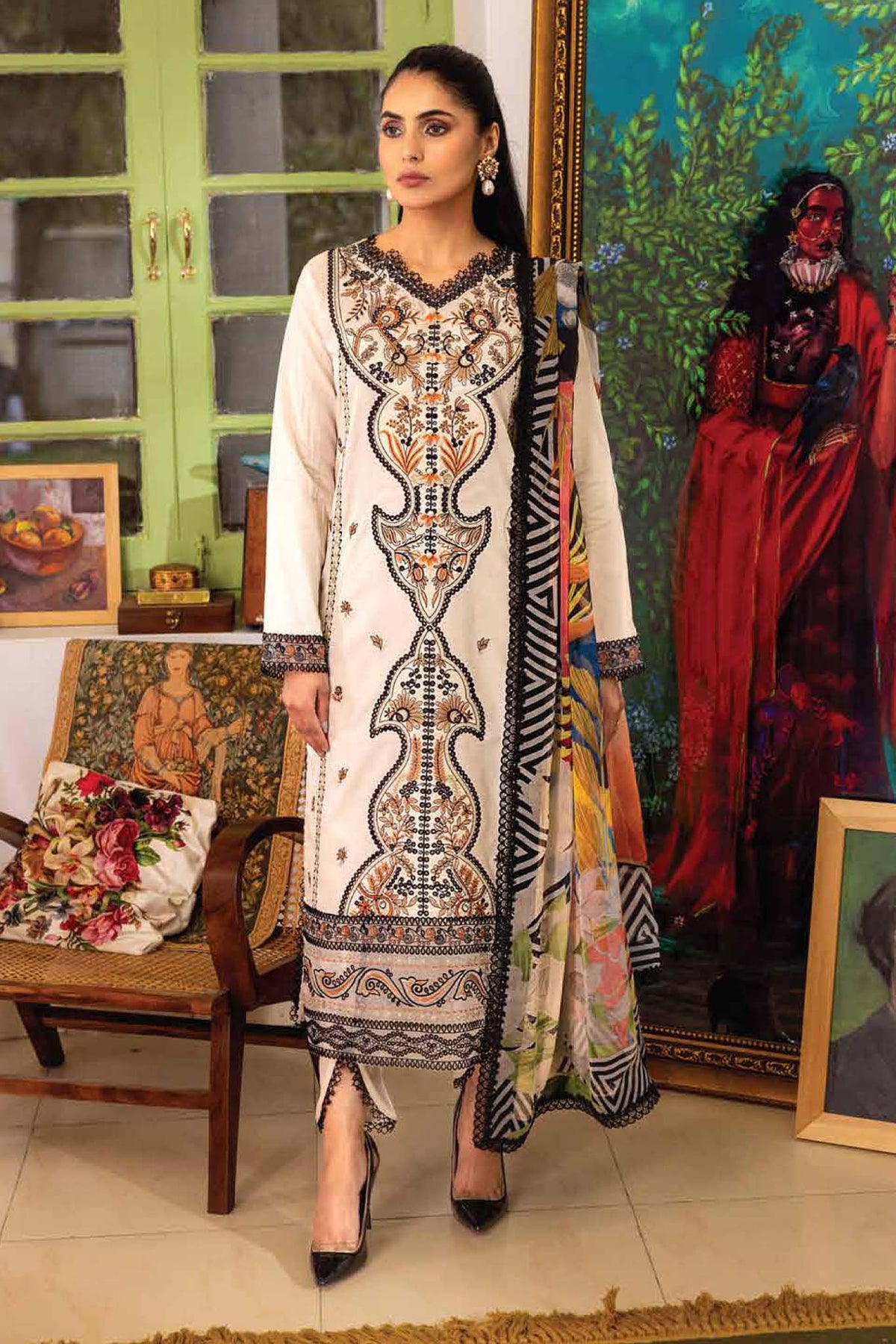 Roheenaz Unstitched 3 Piece Spring Summer Lawn Collection'2023-RNZ-08-A-Roshni