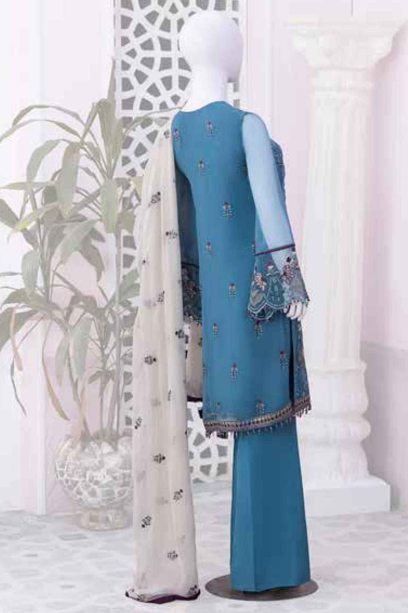 Nafeesah by Flossie Unstitched 3 Piece Chiffon Vol-08 Collection'2023-08-Norsc Aqua