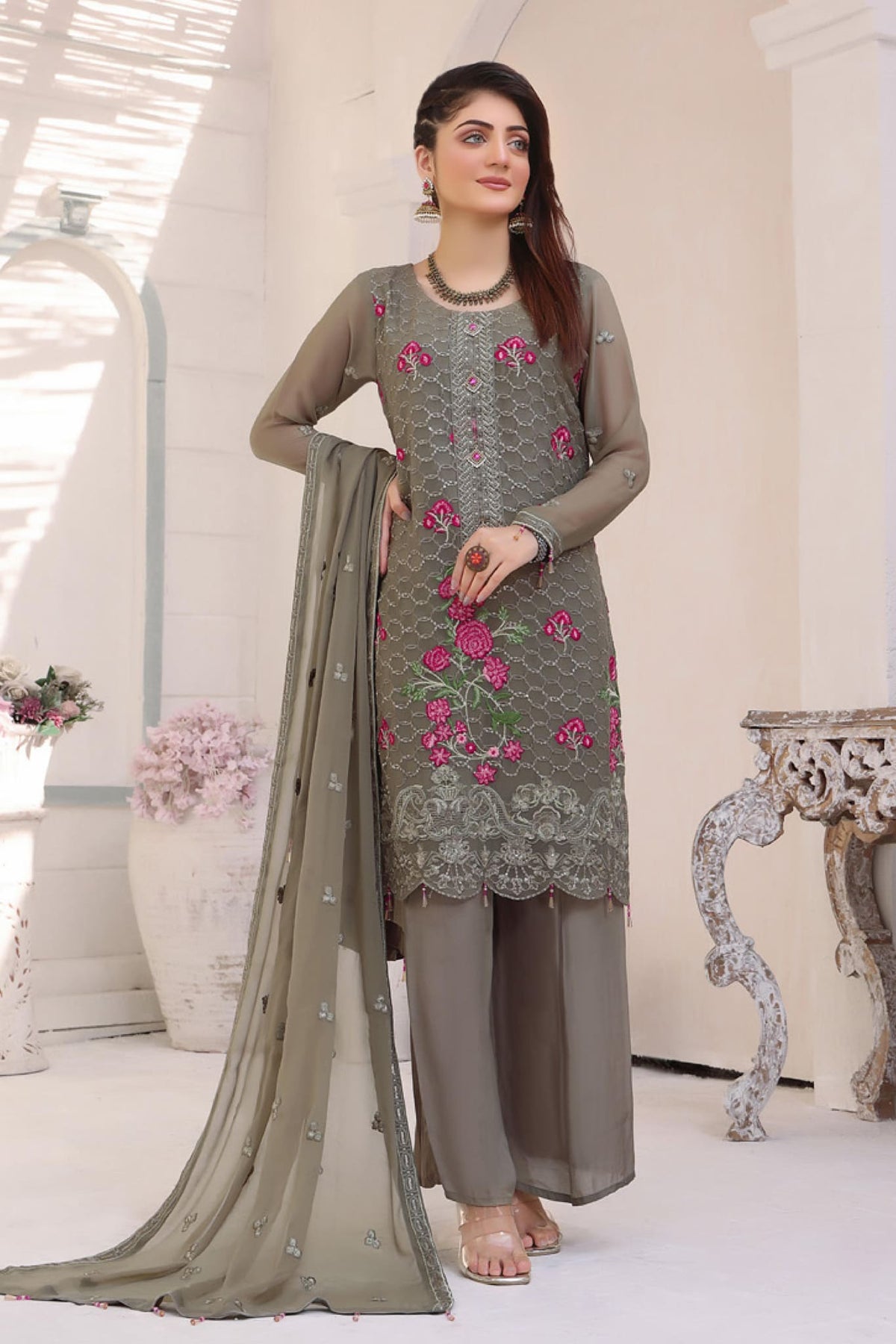 Libaas e Khas by Soghat Unstitched 3 Piece Luxury Chiffon Collection'2022-LK-08