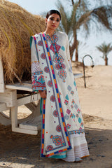 Zaha Unstitched 3 Piece Embroidered Lawn Collection'2022-ZL22-08-B-Aysan